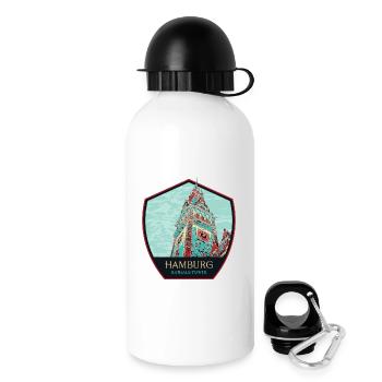 City Hall Tower in Hamburg, Germany - Drinks Bottle with Lid 500 ml - white - Right