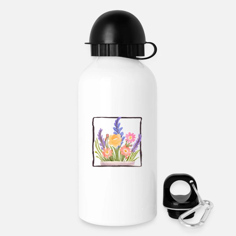 Bouquet - Drinks Bottle with Lid 500 ml - white