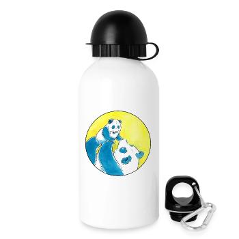 Panda Bär Liebe - Trinkflasche mit Deckel 500 ml - Weiß - Rechts