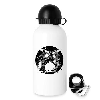 Graphismes de batterie - Gourde avec bouchon 500 ml - blanc - Droite