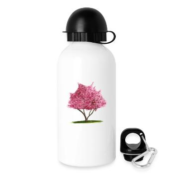 Cerisier Sakura Rose Arbre Floral - Gourde avec bouchon 500 ml - blanc - Droite