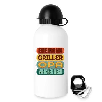 VATERTAG GRILLEN OPA - Trinkflasche mit Deckel 500 ml - Weiß - Rechts