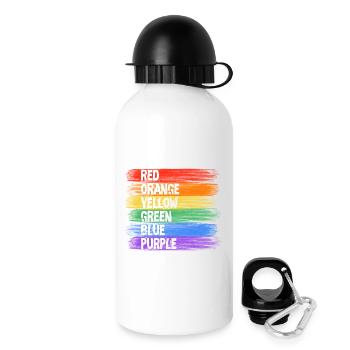Art à rayures aux couleurs arc-en-ciel - Gourde avec bouchon 500 ml - blanc - Droite