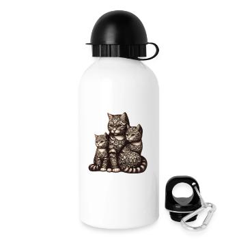 decorated cat family with ornate patterns - Drinks Bottle with Lid 500 ml - white - Right