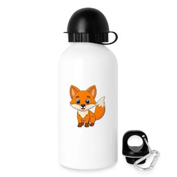 Fuchs Niedliches Maskottchen Zeichentrickfigur Kawaii - Trinkflasche mit Deckel 500 ml - Weiß - Rechts
