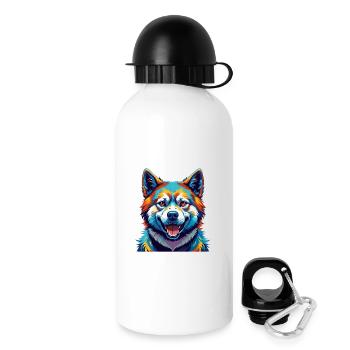 Akita Dog Breed Colorful Watercolor Cartoon Kawaii - Drinks Bottle with Lid 500 ml - white - Right