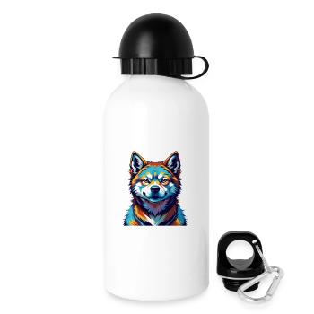 Akita Inu Dog Breed Colorful Cartoon Kawaii - Drinks Bottle with Lid 500 ml - white - Right