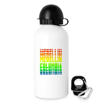 Medellin Kolumbien Regebogen Design - Trinkflasche mit Deckel 500 ml - Weiß - Rechts