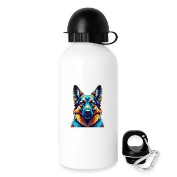 German Shepherd Dog Breed Colorful Cartoon Kawaii - Drinks Bottle with Lid 500 ml - white - Right