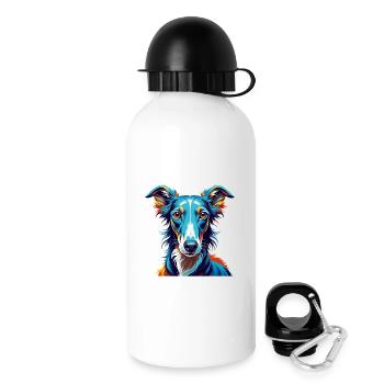 Lévrier polonais Chien race Coloré Dessin animé Kawaii - Gourde avec bouchon 500 ml - blanc - Droite