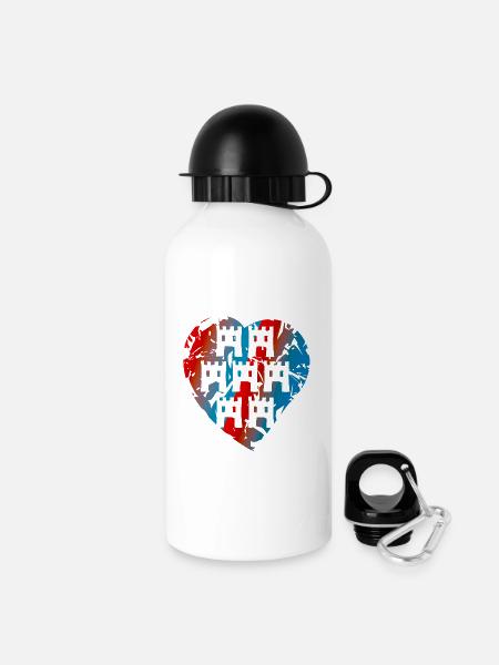 siebenbürgen - Trinkflasche mit Deckel 500 ml - Weiß