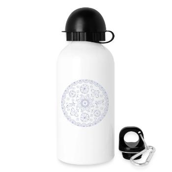 Motif floral - Gourde avec bouchon 500 ml - blanc - Droite