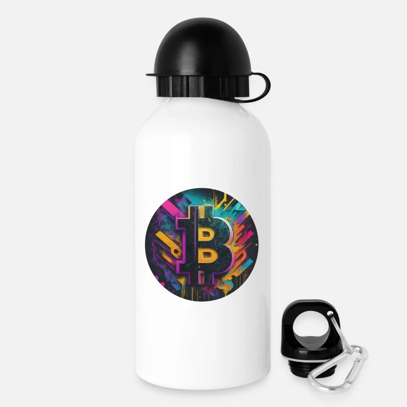 Bitcoin explosion of colors - Drinks Bottle with Lid 500 ml - white