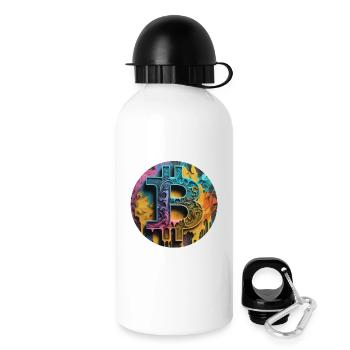 Graffiti sur le bitcoin : coloré et rebelle - Gourde avec bouchon 500 ml - blanc - Droite