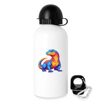 Komodowaran Bunte Kawaii Zeichentrickfigur - Trinkflasche mit Deckel 500 ml - Weiß - Rechts