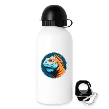 Iguana Cute Kawaii Cartoon Clipart Animal Pet Logo - Drinks Bottle with Lid 500 ml - white - Right