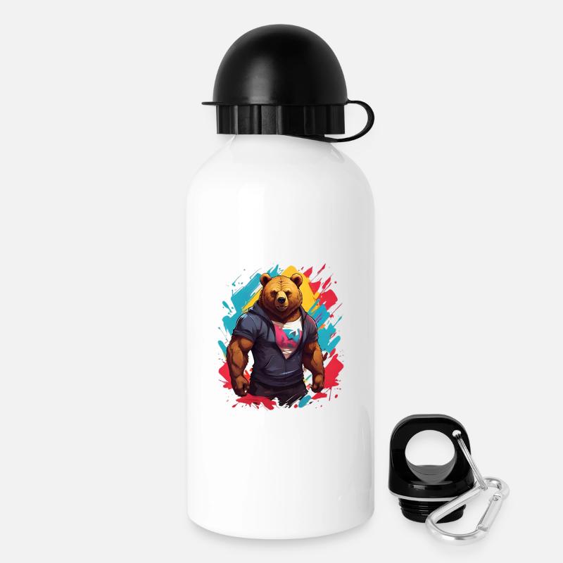 Cool Urban Bear - Drinks Bottle with Lid 500 ml - white