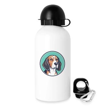 Lévrier letton chien race dessin animé Kawaii Clipart animal de compagnie - Gourde avec bouchon 500 ml - blanc - Droite