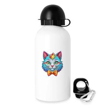 Hantilly Tiffany Katzenrasse Cartoon Kawaii Tier P - Trinkflasche mit Deckel 500 ml - Weiß - Rechts