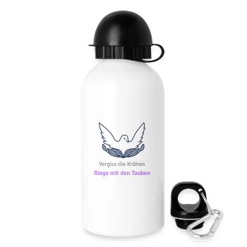 Oubliez les corbeaux, volez avec les pigeons - Gourde avec bouchon 500 ml - blanc - Droite