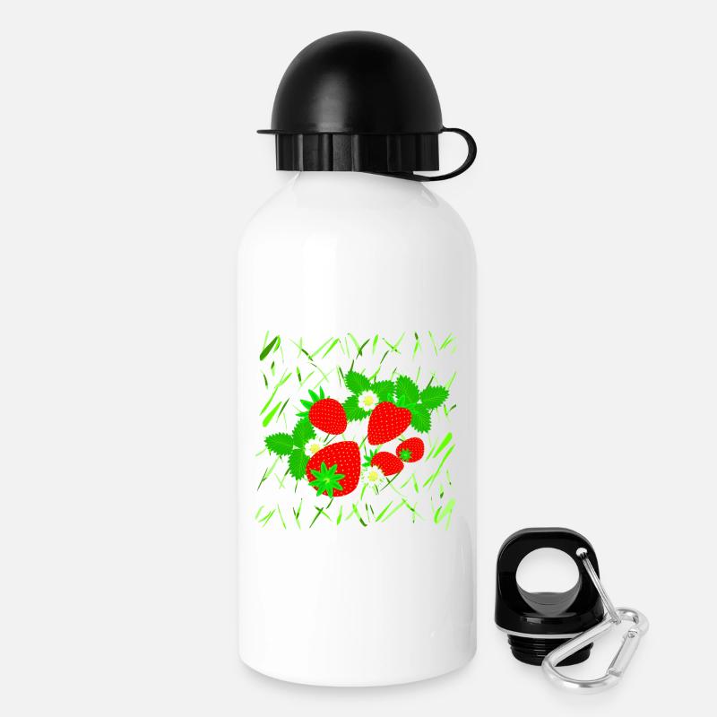 Strawberries in different sizes - Drinks Bottle with Lid 500 ml - white