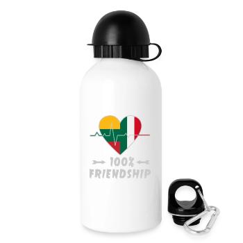 Lithuania and Italy 100% friendship - Drinks Bottle with Lid 500 ml - white - Right
