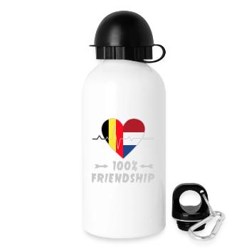 La Belgique et les Pays-Bas, une amitié à 100 % - Gourde avec bouchon 500 ml - blanc - Droite