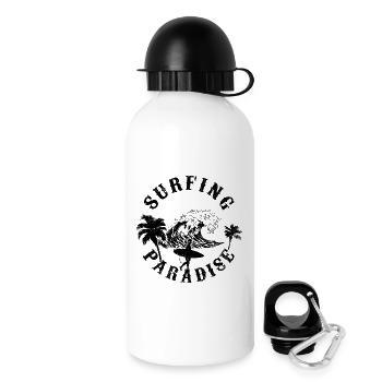 Silhouette de loup nocturne - Gourde avec bouchon 500 ml - blanc - Droite