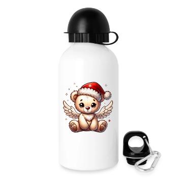 Teddybär Engel-süßer Begleiter der Weihnachtszeit - Trinkflasche mit Deckel 500 ml - Weiß - Rechts