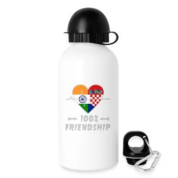 India and Croatia 100% friendship - Drinks Bottle with Lid 500 ml - white - Right