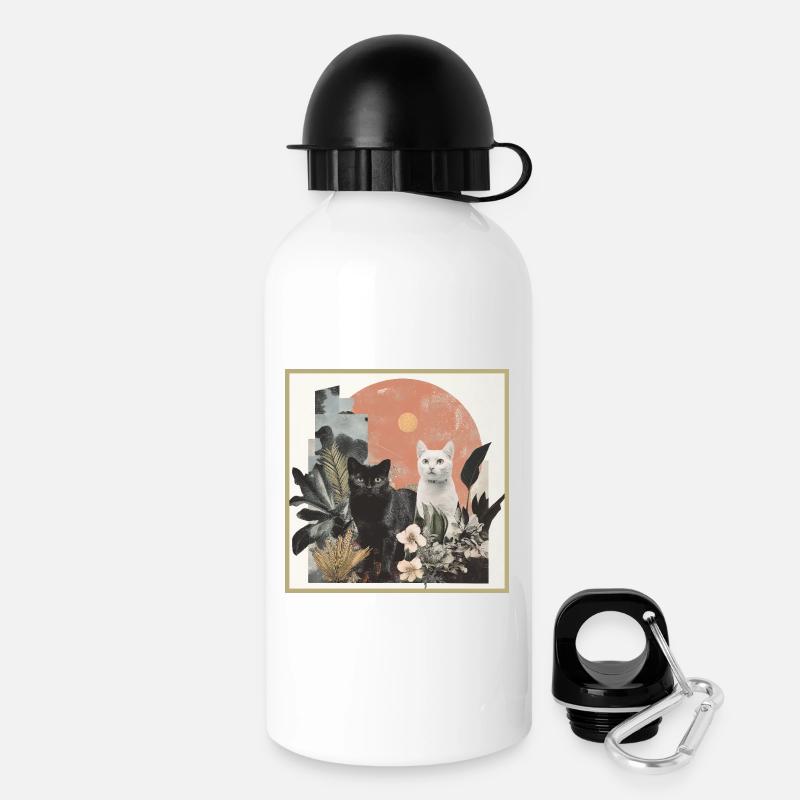 cats collage - Drinks Bottle with Lid 500 ml - white