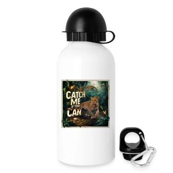 Dschungel Leopard Sprung - Trinkflasche mit Deckel 500 ml - Weiß - Rechts