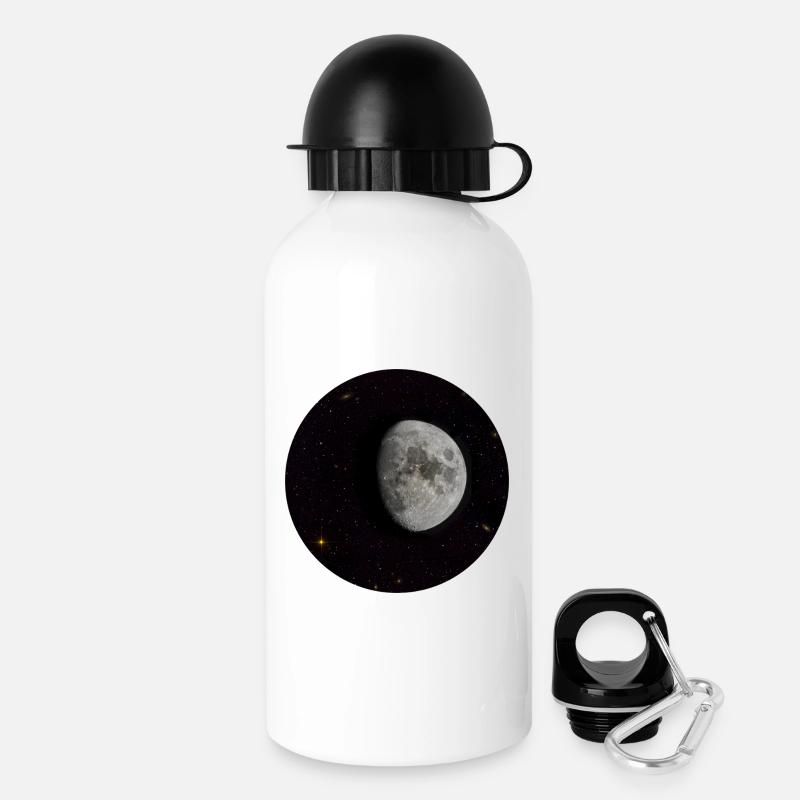 Mond und Sterne - Trinkflasche mit Deckel 500 ml - Weiß