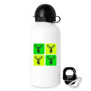 Cerf majestueux – symbole de la nature - Gourde avec bouchon 500 ml - blanc - Droite
