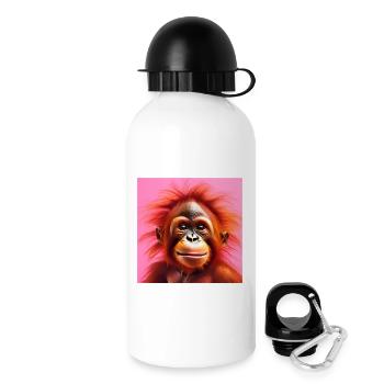 Orang-Utan, Primat, Affe - Trinkflasche mit Deckel 500 ml - Weiß - Rechts