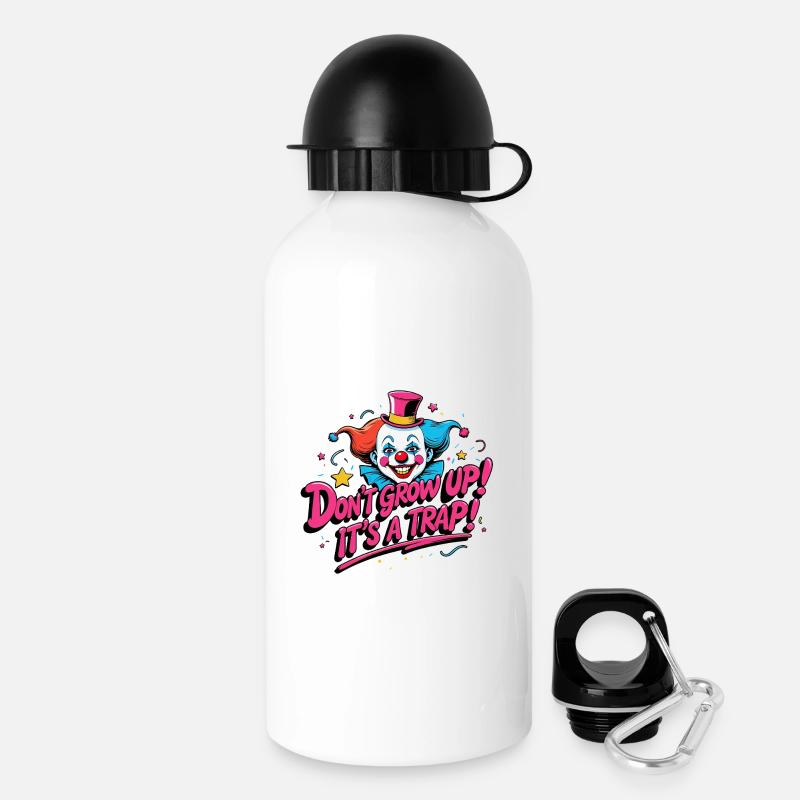 Don't Grow Up - Trinkflasche mit Deckel 500 ml - Weiß