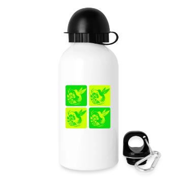 Kolibri & Blüte – Nature Design - Trinkflasche mit Deckel 500 ml - Weiß - Rechts