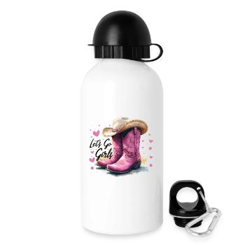 Lets Go Filles Western Rose Bottes Femmes Cadeau - Gourde avec bouchon 500 ml - blanc - Droite