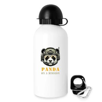 Panda in Mission / Military - Drinks Bottle with Lid 500 ml - white - Right