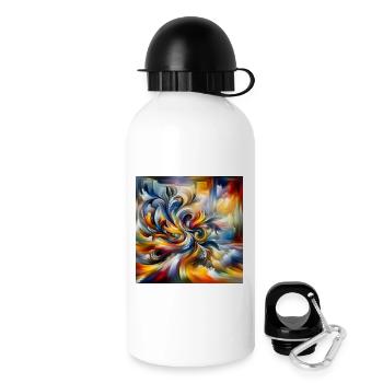 Abstract Paint Swirl Feather Art - Drinks Bottle with Lid 500 ml - white - Right