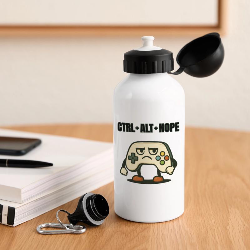 CTRL ALT NOPE Controller-Meme Trinkflasche mit Deckel 500 ml