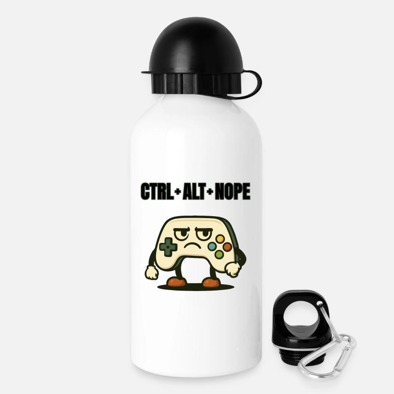 CTRL ALT NON Meme contrôleur - Gourde avec bouchon 500 ml - blanc