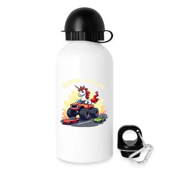 Monster Truck Licorne - Gourde avec bouchon 500 ml - blanc - Droite