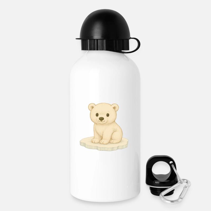 Nordic Arctic - Polar Bear - Drinks Bottle with Lid 500 ml - white