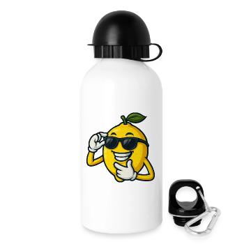 Cool Cartoon Citron avec des lunettes de soleil Drôle - Gourde avec bouchon 500 ml - blanc - Droite