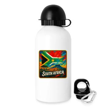 Conception du drapeau de l’Afrique du Sud - Gourde avec bouchon 500 ml - blanc - Droite