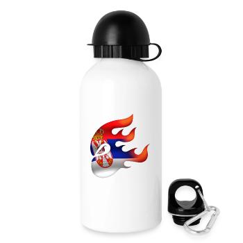 Drapeau de la Serbie - Serbe - Ninja - Gourde avec bouchon 500 ml - blanc - Droite