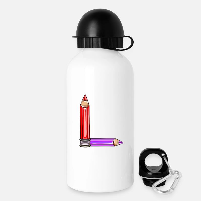 LETTRE L NOM - Gourde avec bouchon 500 ml - blanc