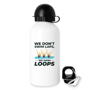 Wir schwimmen Loops Synchronschwimmen Humor Design - Trinkflasche mit Deckel 500 ml - Weiß - Rechts