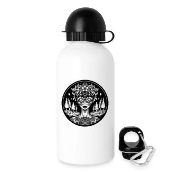 Mystischer Waldgeist Illustration - Trinkflasche mit Deckel 500 ml - Weiß - Rechts